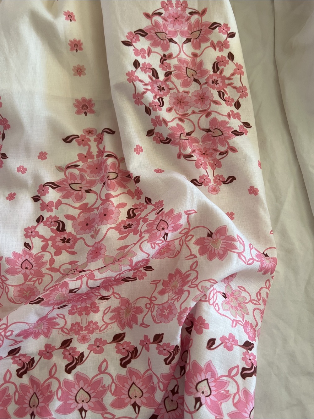 NWOT Commense Ivory Floral Embroidered Maxi Dress Square Neck Boho Resort Size L - Picture 7 of 11